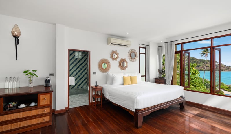 SAii PhiPhi Island Village Two Bedroom Oceanview Hillside Pool Villa King Bed Bedroom Layout